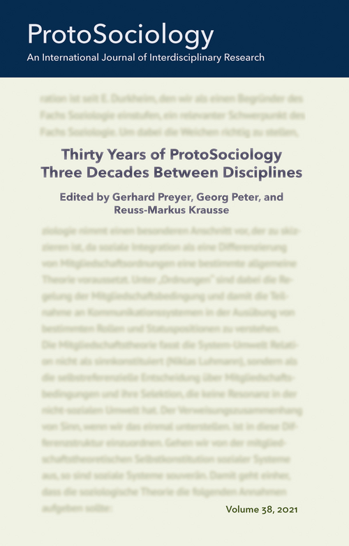 DGS - Deutsche Gesellschaft Für Soziologie: ProtoSociology Vol. 38 ...