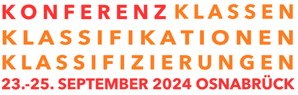 Banner Konferenz Klassen Klassifizierungen Klassifikationen 23.-25. September 2024 Osnabrück